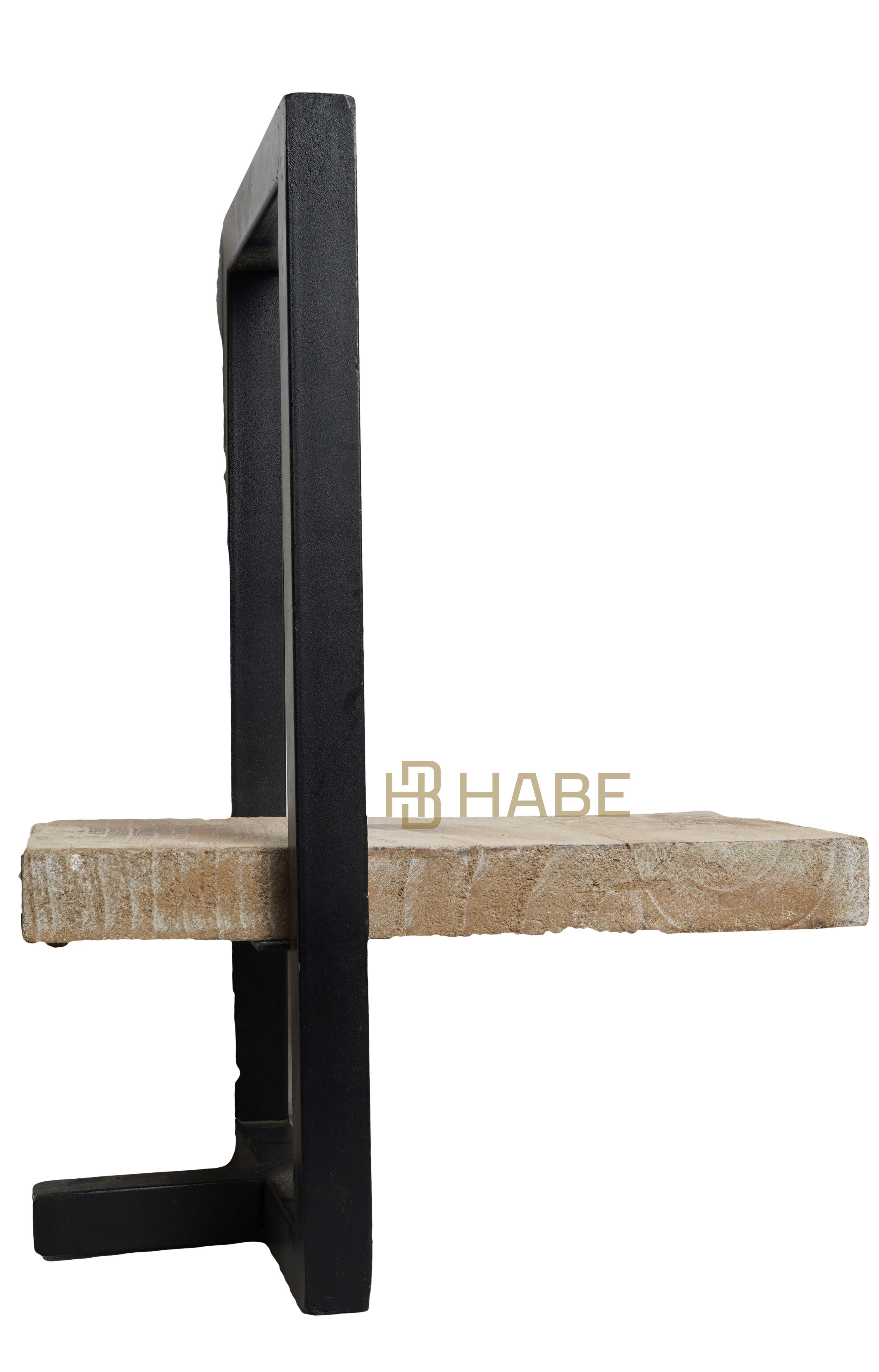 Shelve on Iron Frame 19x25x34 cm Natural