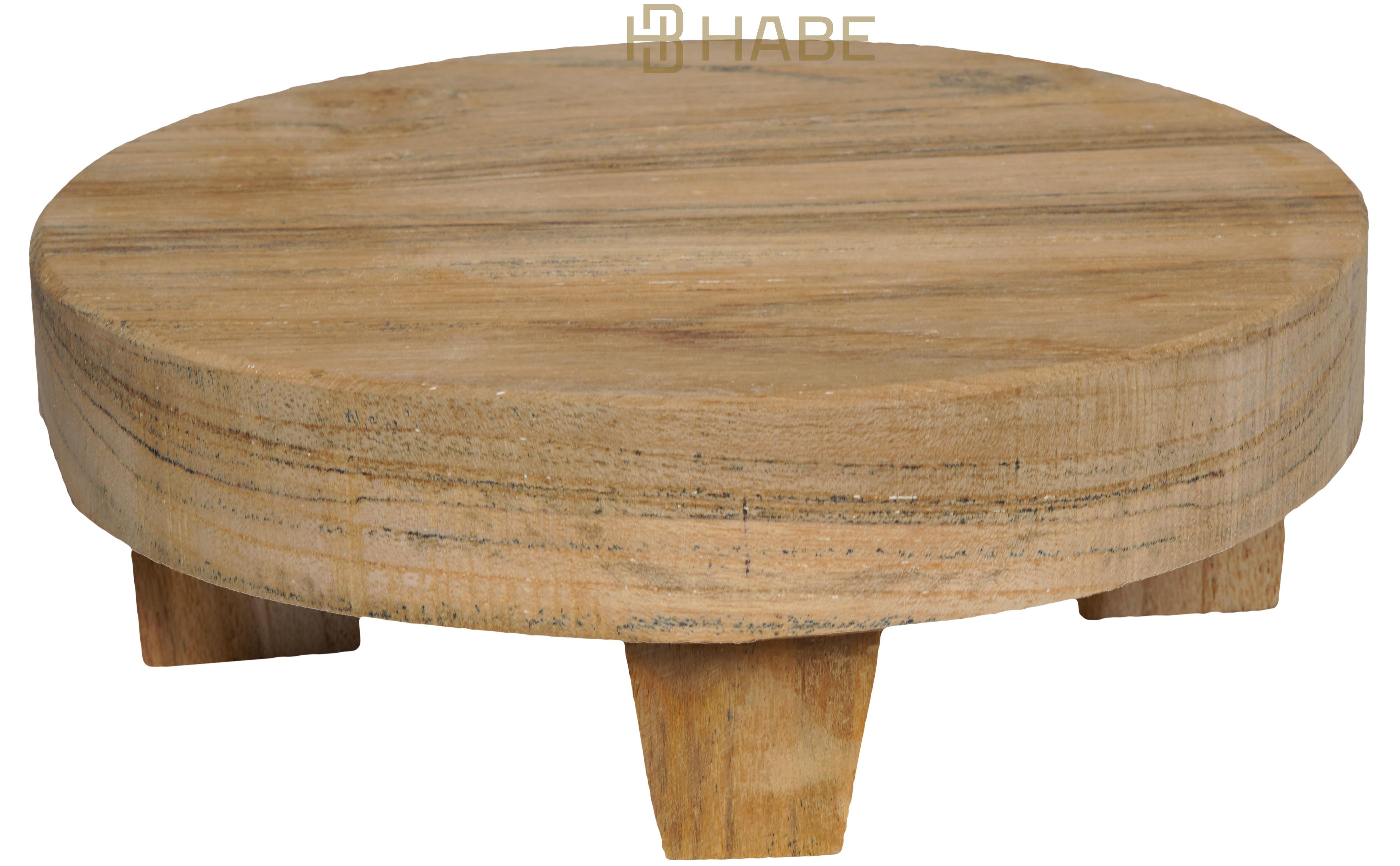 Teak Plate on Feet S 18x18x6 cm Natural