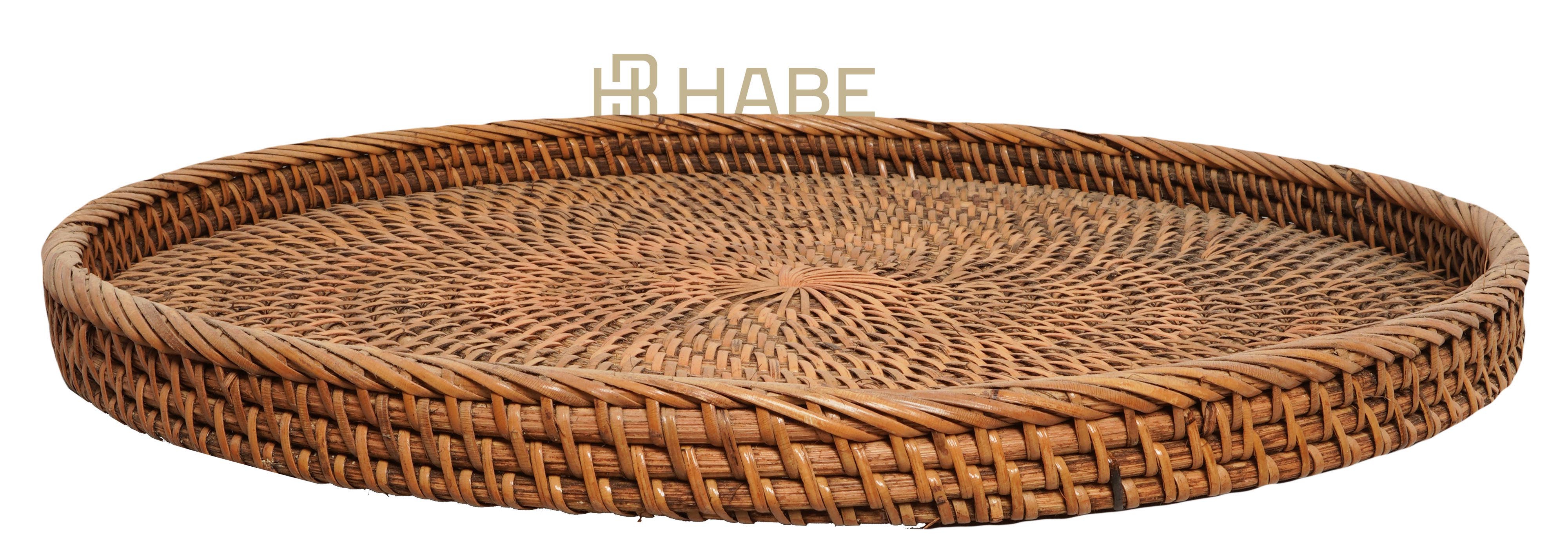 Plate Set 3 Rattan 40/48/58x40/48/58x3/3/4 cm Natural